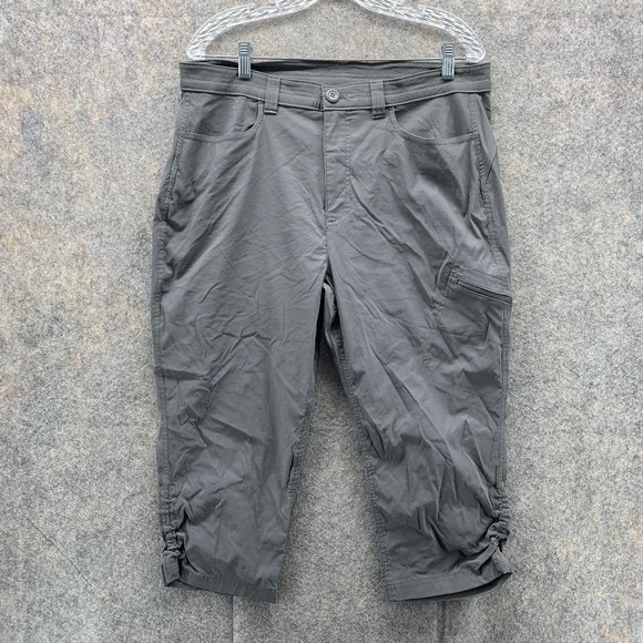 Eddie Bauer Pants Women 16 Ladies Casual Gray Outdoors Pockets Soft Golf Hiking - Picture 1 of 11